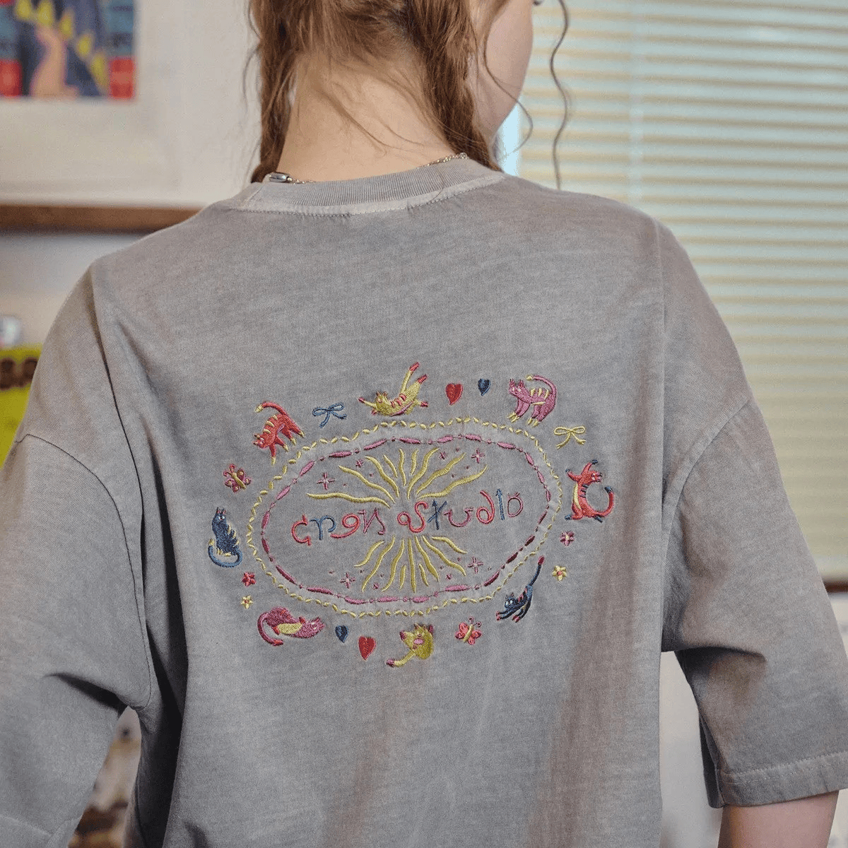 CPGN STUDIO｜韓國最大平台musinsa 1月Top2熱賣必買款✨Cat Sticky Pigment T-shirt [3 colors]