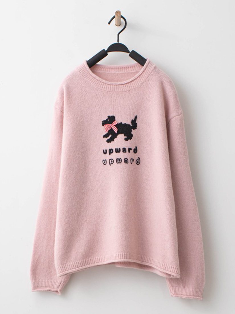 自然捲邊針織毛衣磨毛格紋打褶直筒長褲組合