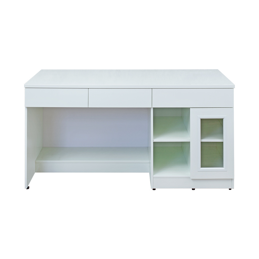 南亞塑鋼-5尺三抽一門二格電腦書桌