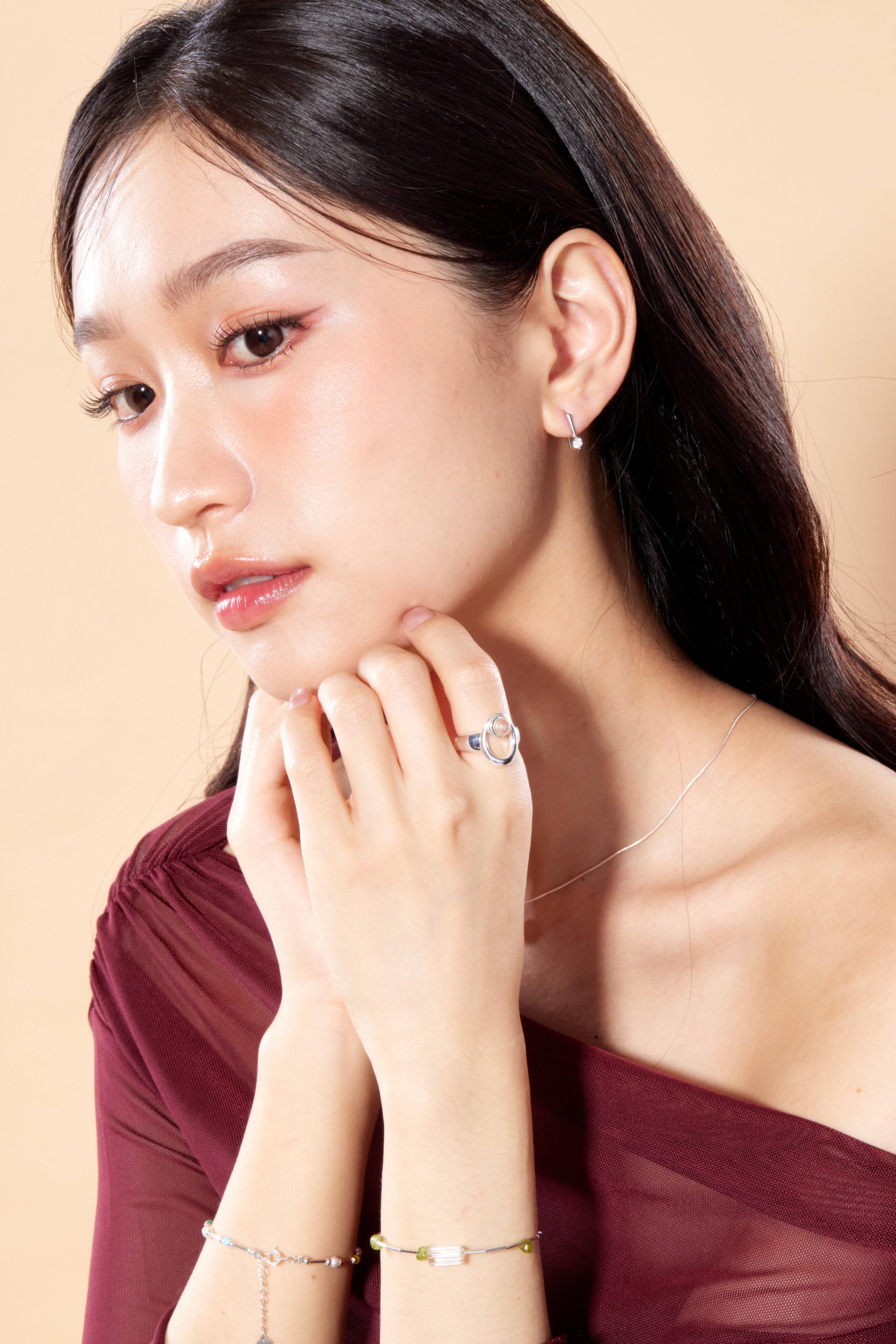 R1255 | 純銀簍空白水晶戒指