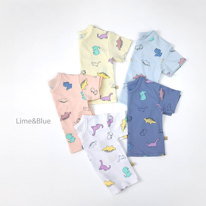 正韓夏Limeblue 五色多彩恐龍家居服