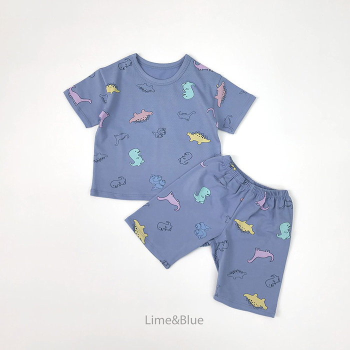 正韓夏Limeblue 五色多彩恐龍家居服