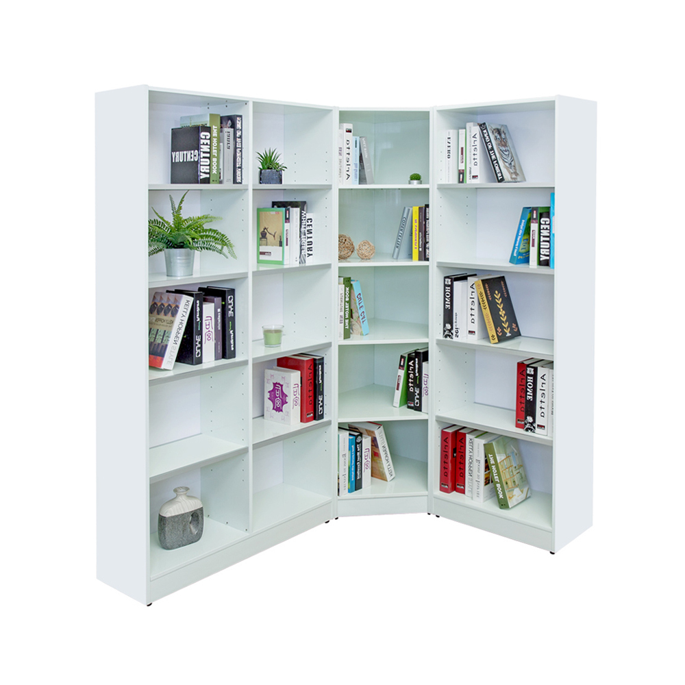 南亞塑鋼-6.9尺L型開放式收納書櫃組合(2尺書櫃+1.9尺轉角書櫃+3尺書櫃)