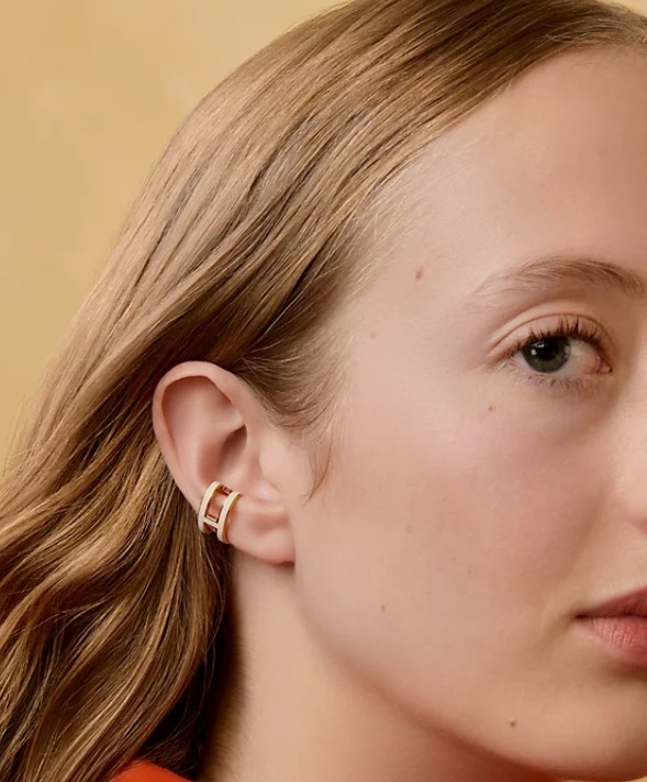 HERMES Pop H ear cuff blanc P 白拼銀 耳夾