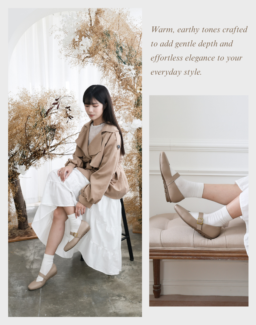 Sanly Joy 艾莉絲軟牛皮瑪莉珍鞋 煙霧粉色 女生真皮瑪莉珍鞋穿搭