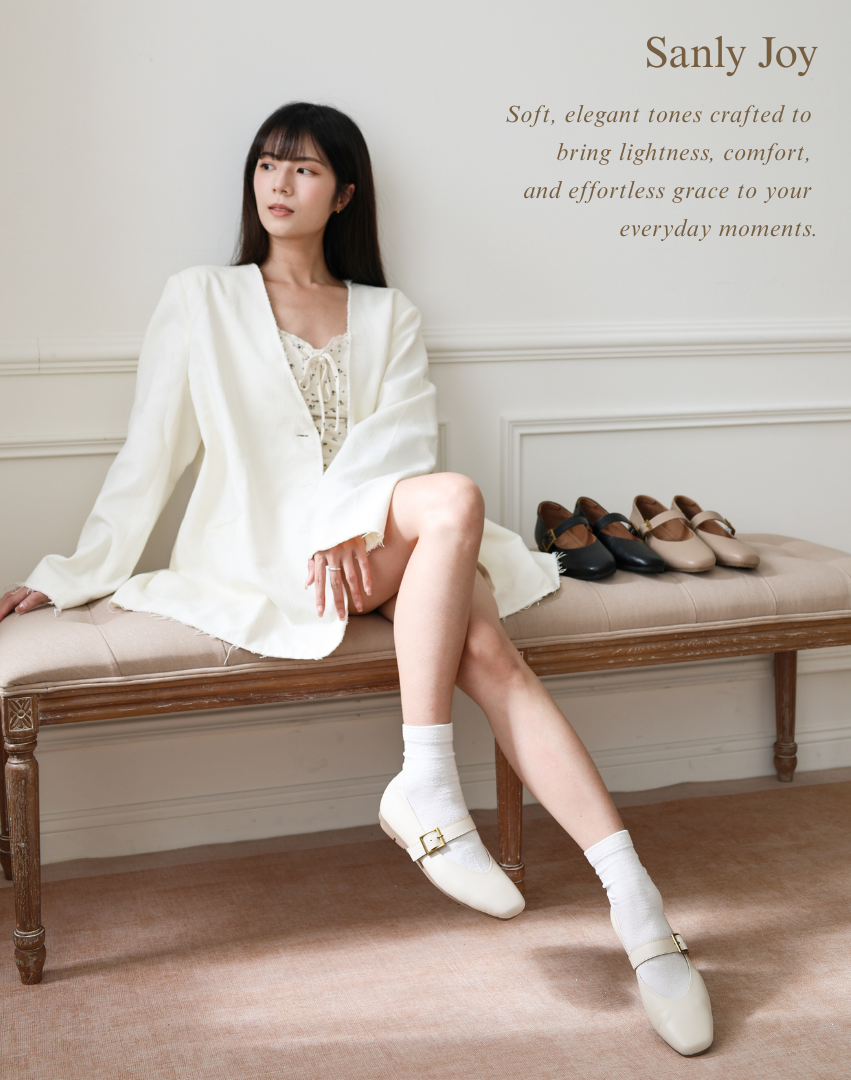 Sanly Joy 艾莉絲軟牛皮瑪莉珍鞋 女款真皮瑪莉珍鞋 氣質穿搭展示