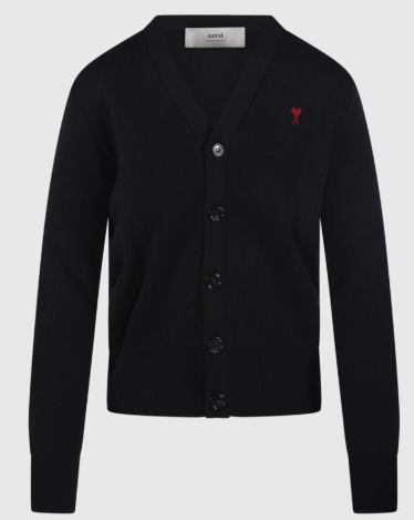 1FF0101-412 [AMI PARIS] Cardigan Black (SS26) #FKC374001-009 (C-EU-E)