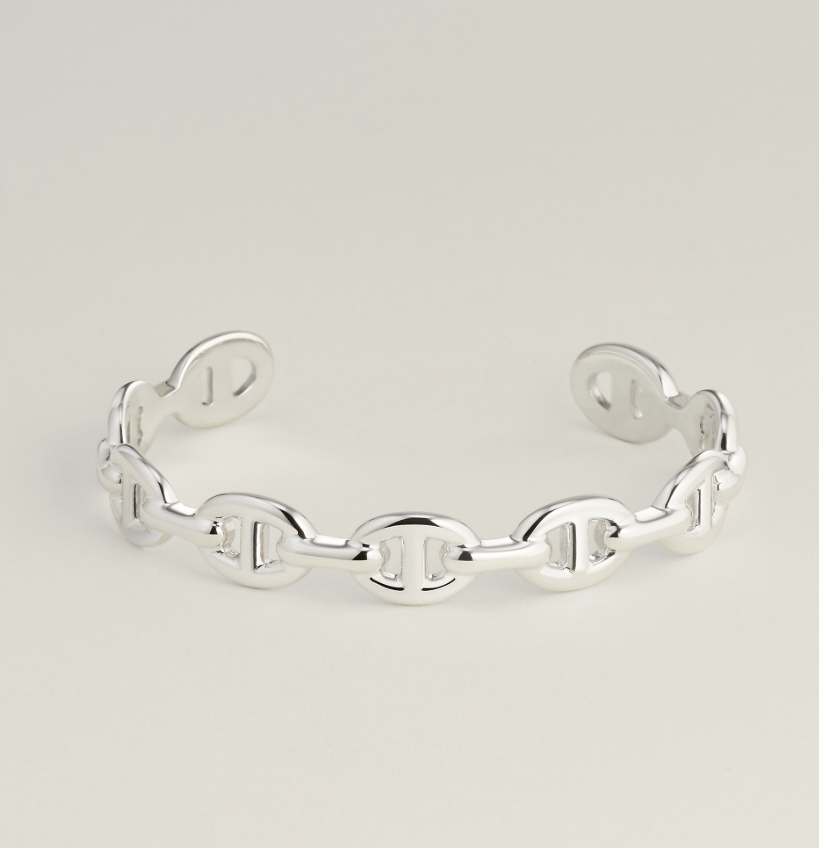 1YK0312-034 [HERMES] Chaine D'ancre Enchainee Bracelet Medium Model Silver #H109509B00SH (BR)