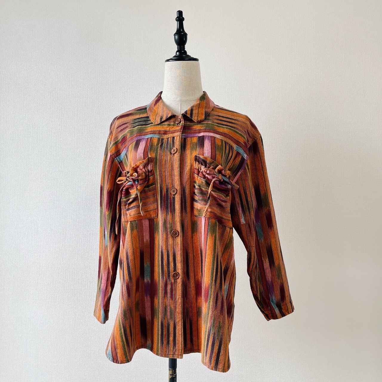 橙色民族風古著上衣