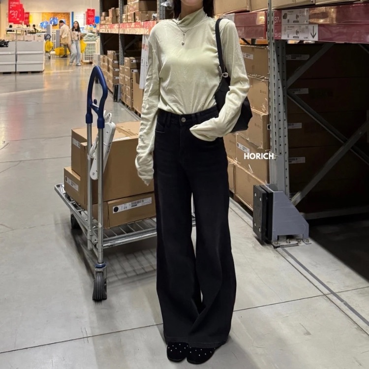 𝗠𝗮𝗿.𝟭𝟭-51293 四面彈喇叭許妍褲S-XL / 黑色