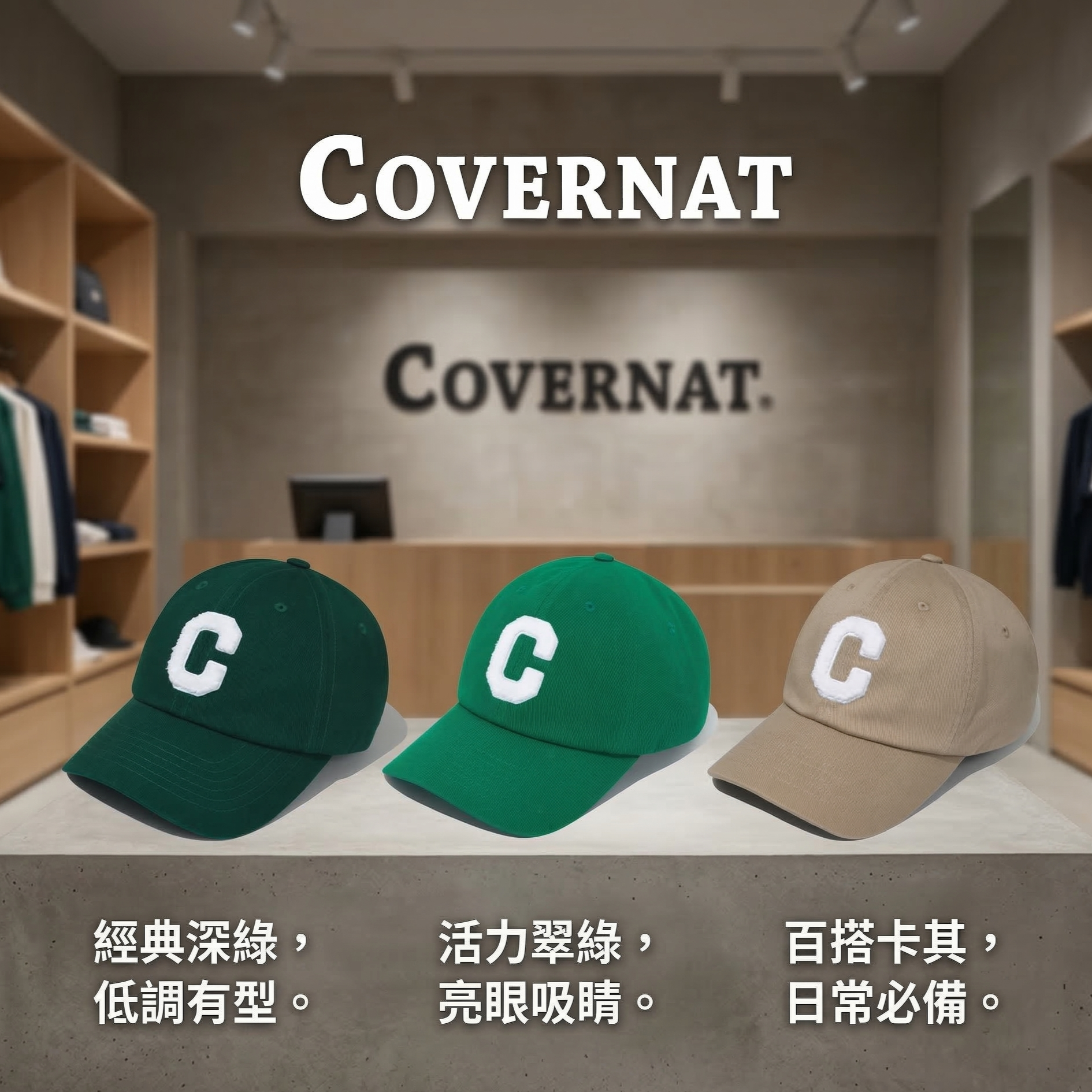 【預購】Covernat K031130 大C字棒球帽
