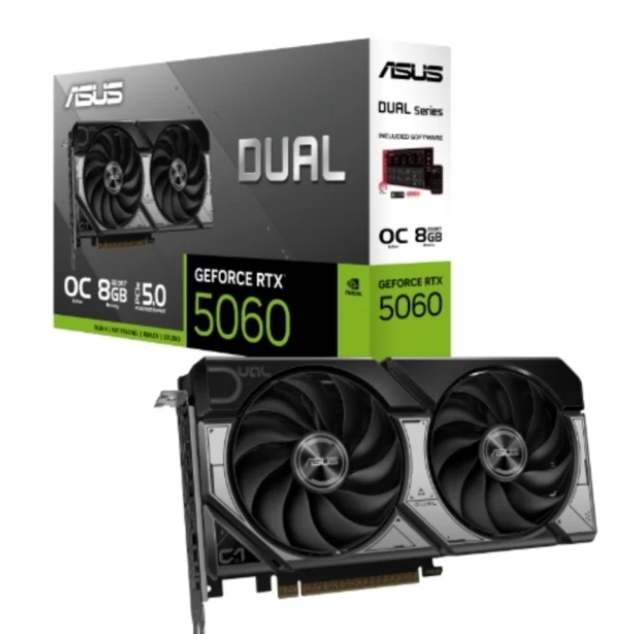 華碩 ASUS Dual RTX 5060 O8GB 顯示卡(黑)