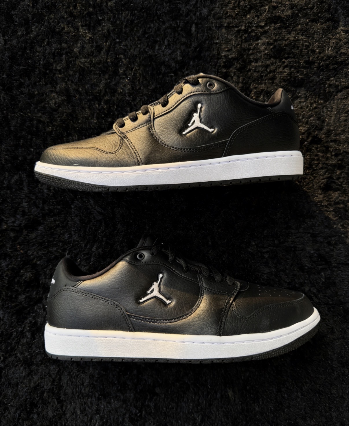 大童鞋 女生尺寸 NIKE JORDAN COURT CONNECT GS 黑色 喬丹 皮革 休閒鞋【IQ6016-001】