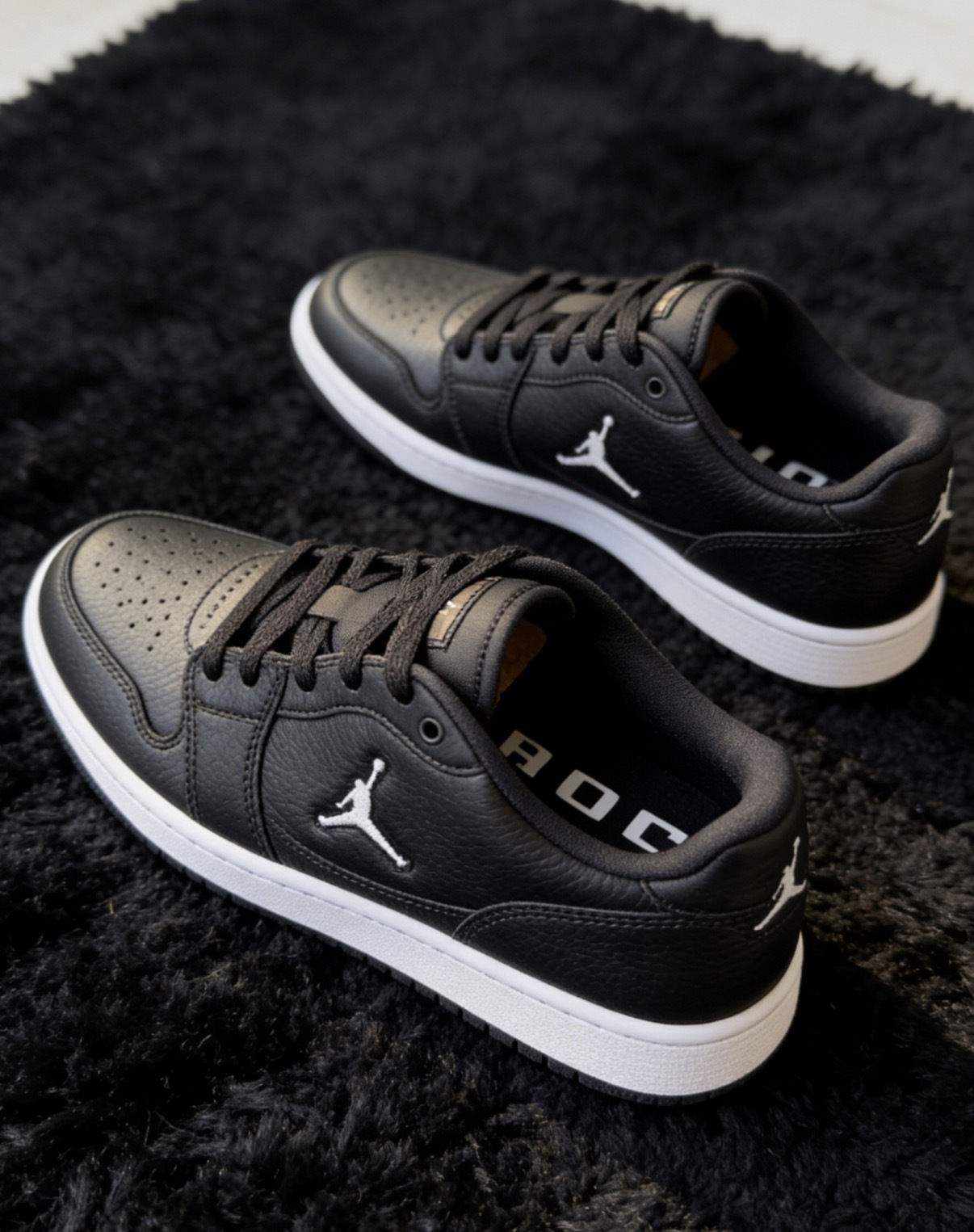 大童鞋 女生尺寸 NIKE JORDAN COURT CONNECT GS 黑色 喬丹 皮革 休閒鞋【IQ6016-001】