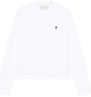 1FF0101-413 [AMI PARIS] Cotton Sweatshirt White (SS26) #FSW766730-100 (C-EU-E)