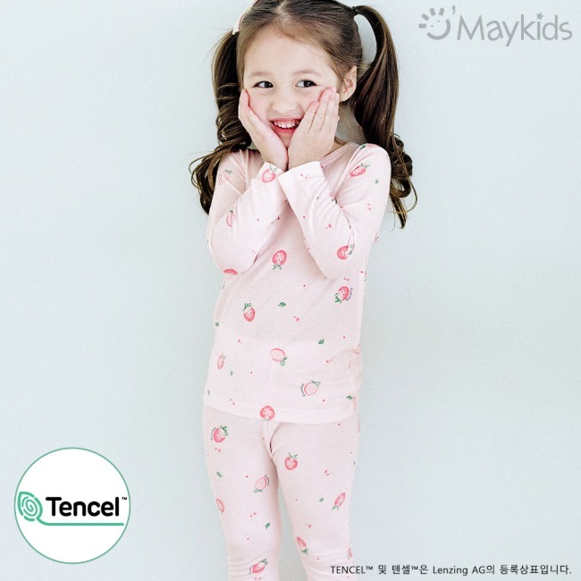 韓國🇰🇷Maykids 甜蜜草莓天絲莫代爾九分家居服(90-160)