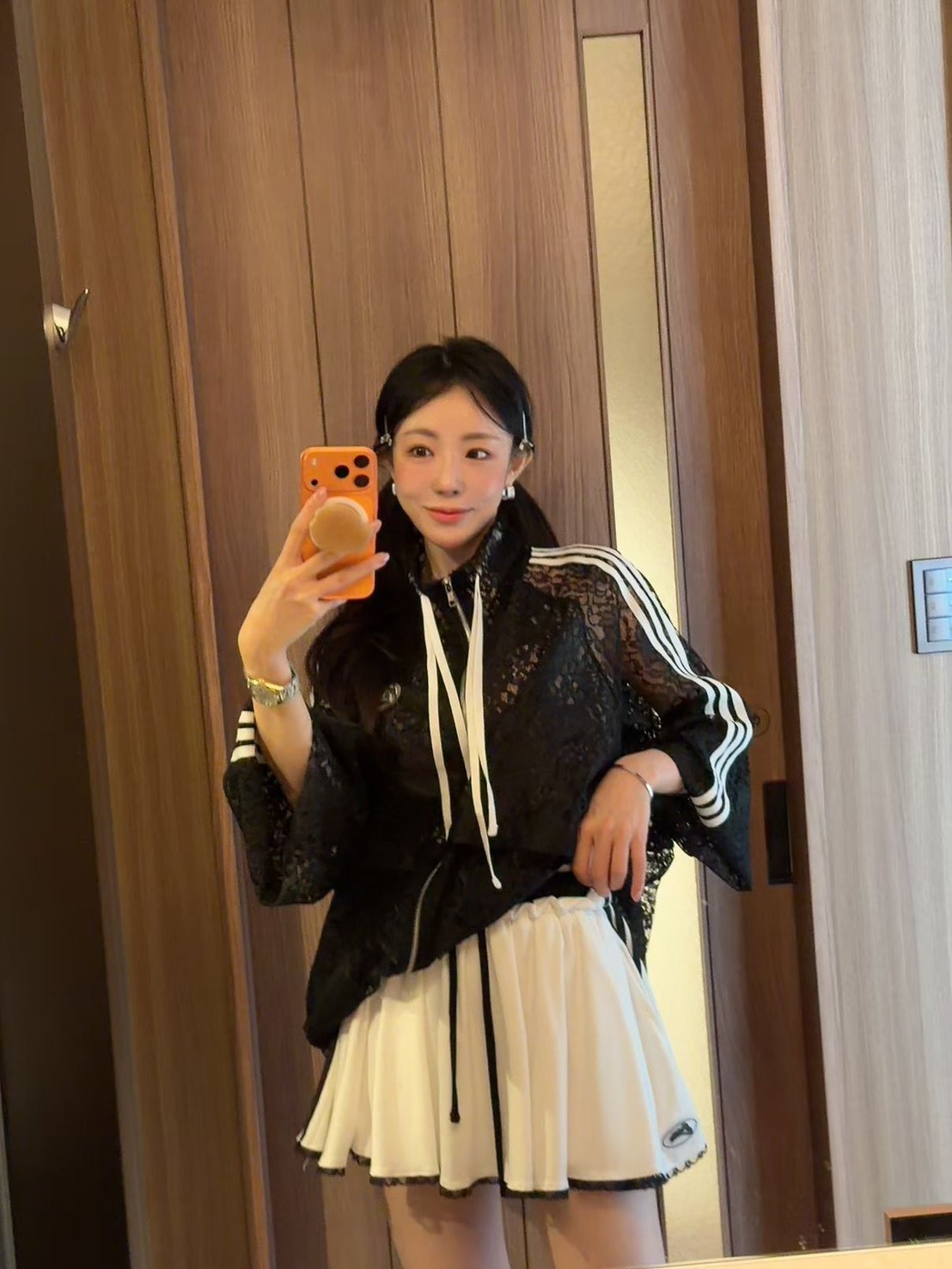 運動風內安全褲短裙