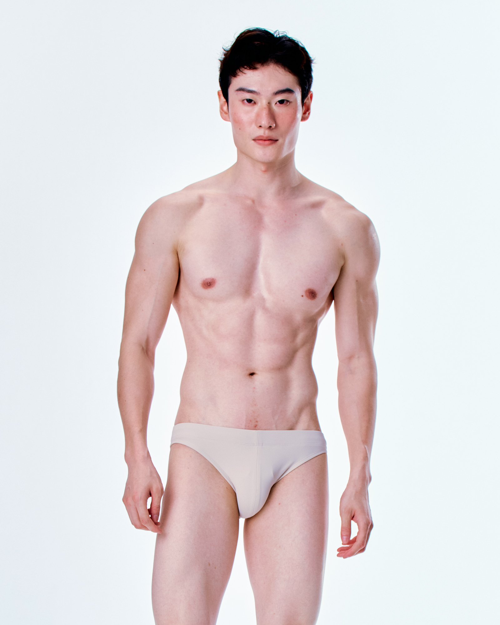 【羅紋漠色】Saxon 男性低腰三角泳褲