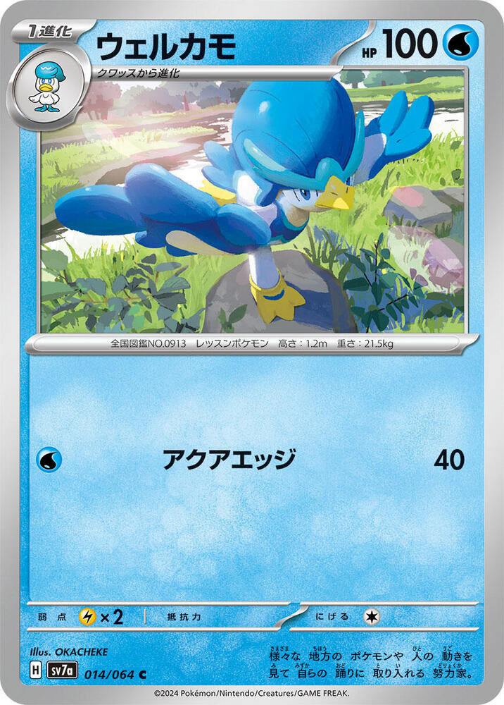 POKEMON JAPANESE SV7A 014/064 C QUAXWELL
