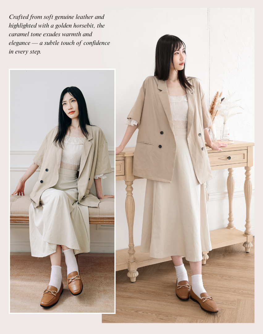 Sanly Joy 復古棕樂福鞋 女生文藝風格穿搭