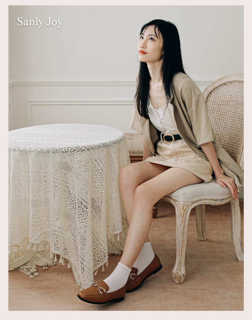 Sanly Joy 復古棕樂福鞋 女生文藝風格穿搭