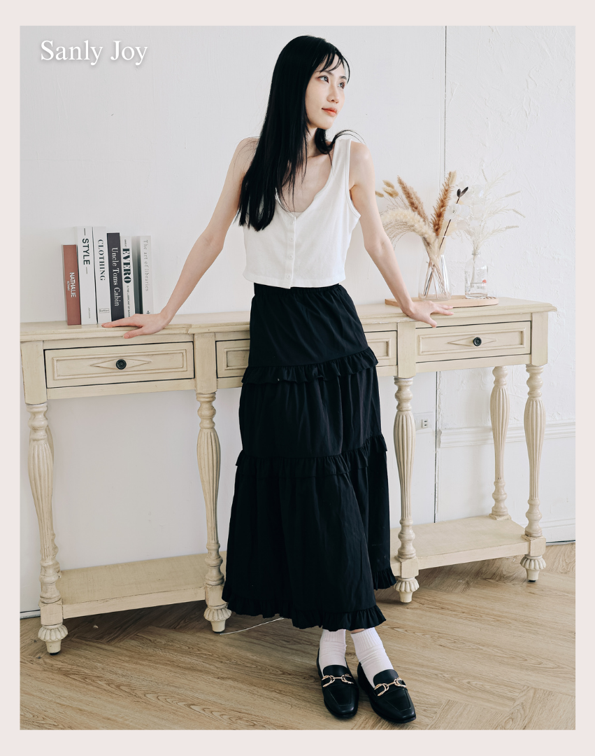 Sanly Joy 復古黑馬蹄釦樂福鞋 女生日常優雅穿搭