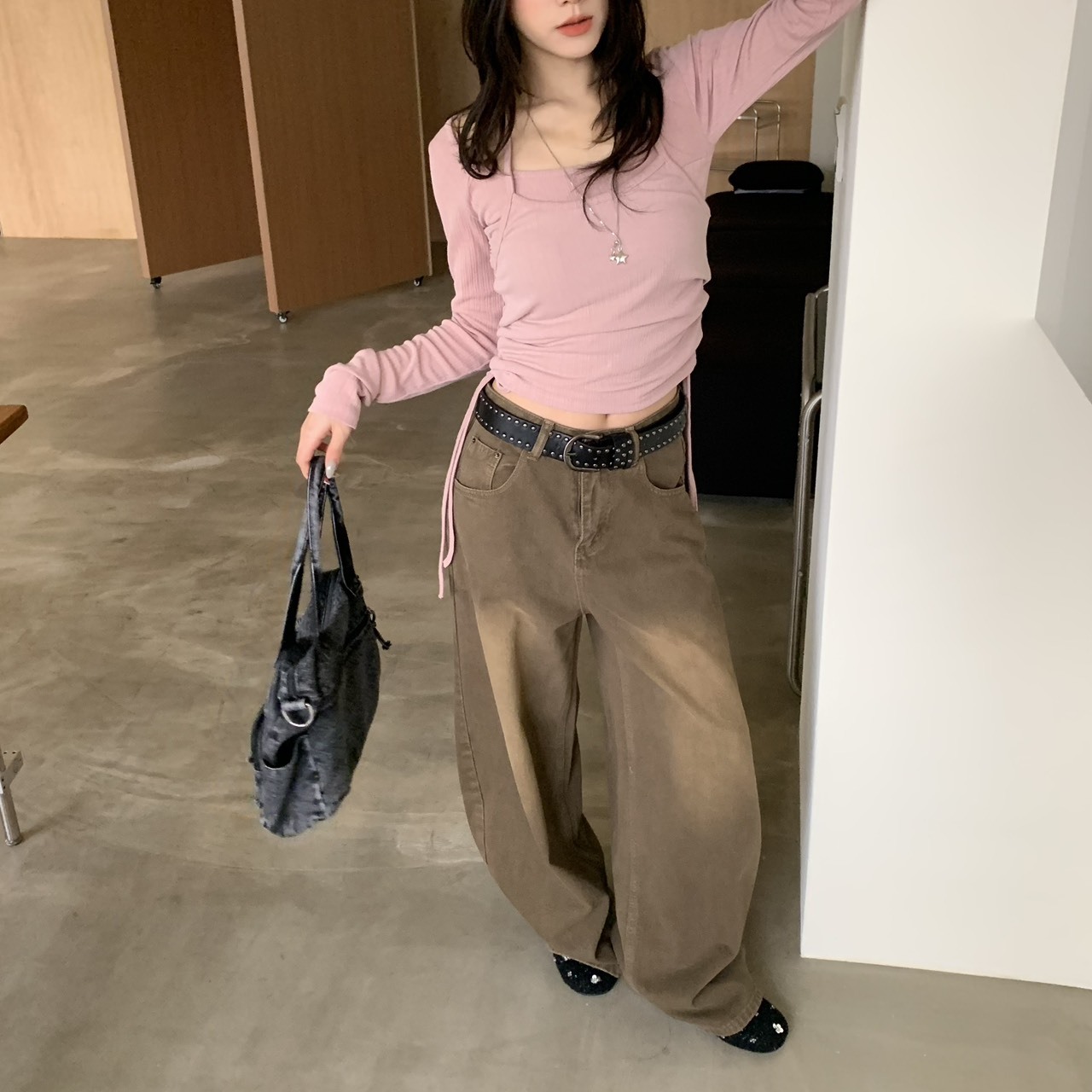 ISA_美拉德系列 經典版型刷染特調牛仔褲_61055