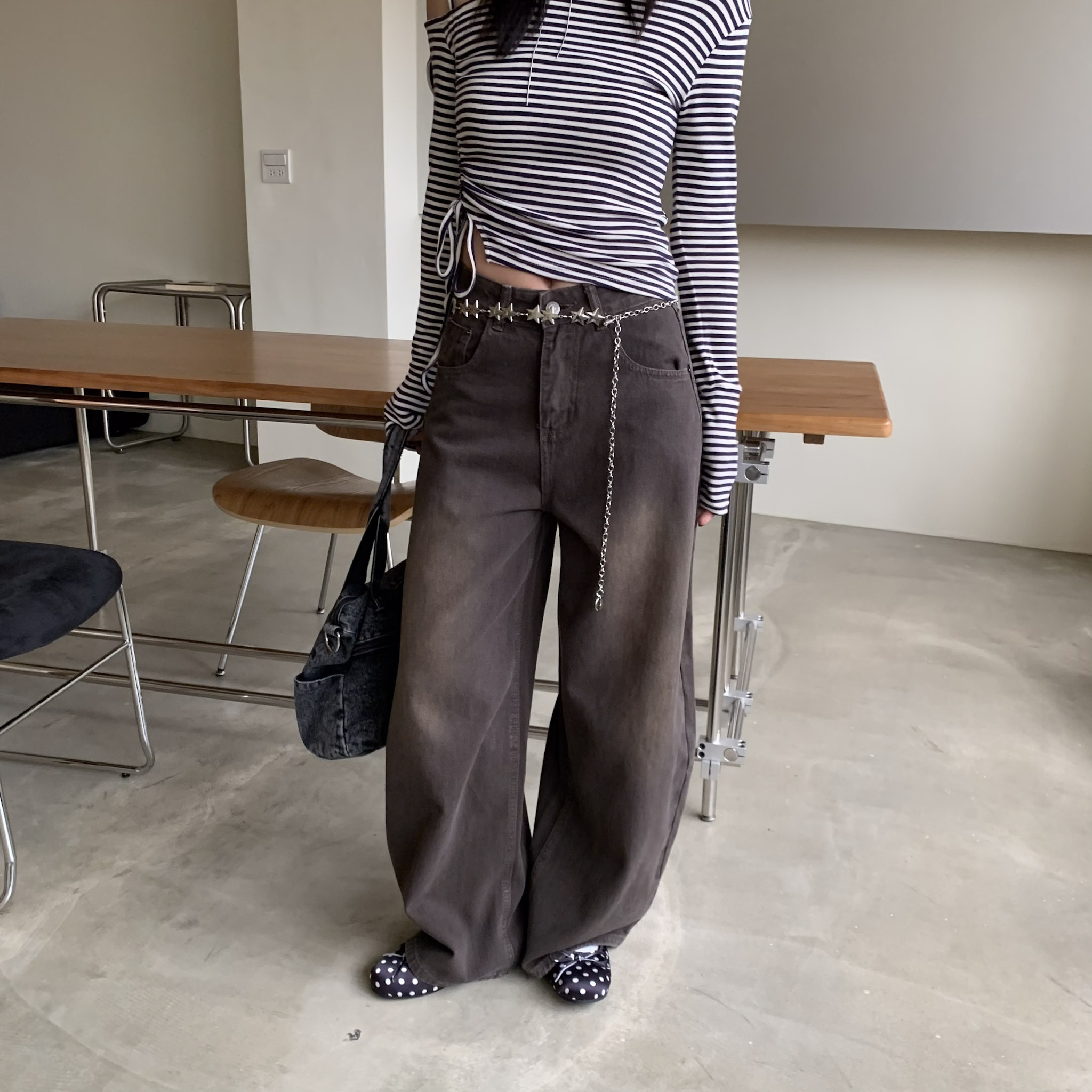 ISA_美拉德系列 經典版型刷染特調牛仔褲_61055