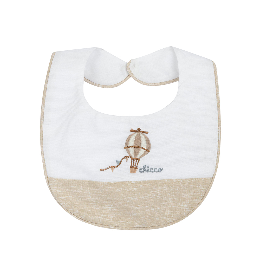 飛行小熊-剪接麻花+繡圖圍兜