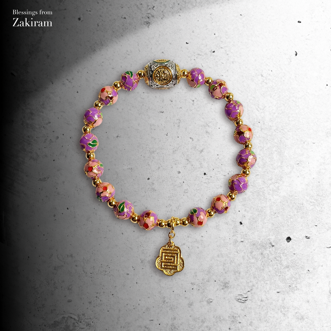 2026 獨家訂製款 掐絲琺瑯工藝珠 手串（淺紫