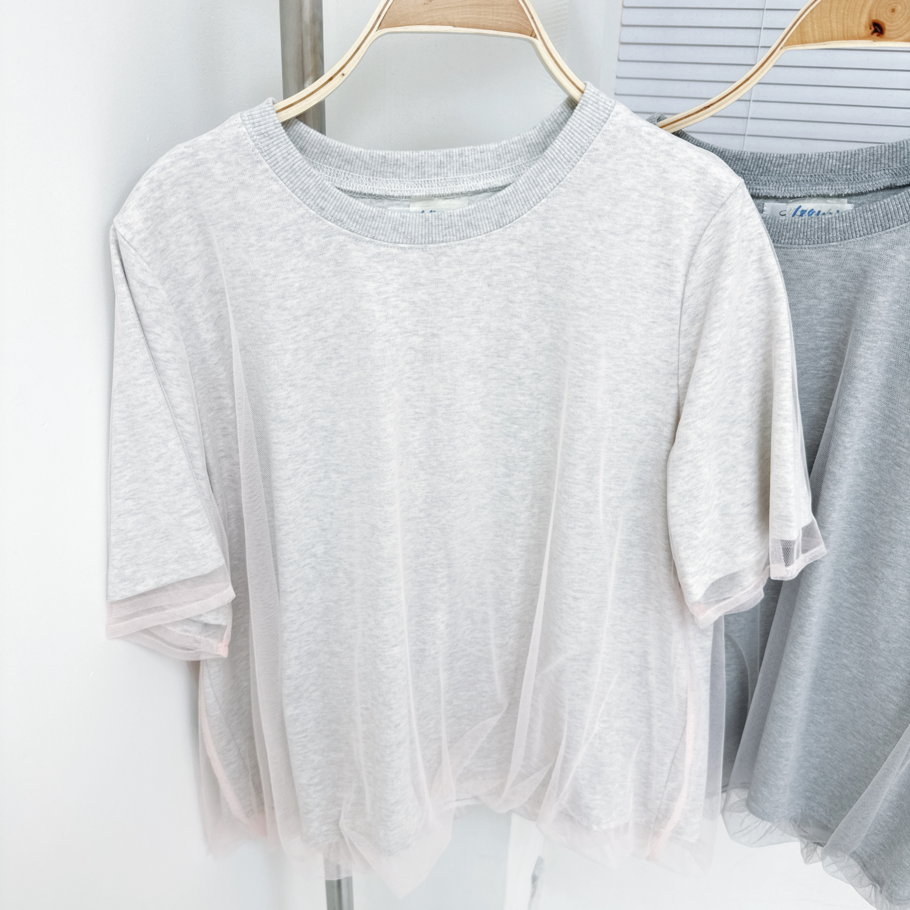 【廠家制】淨色簡約網紗短袖TOP (A5-A8)