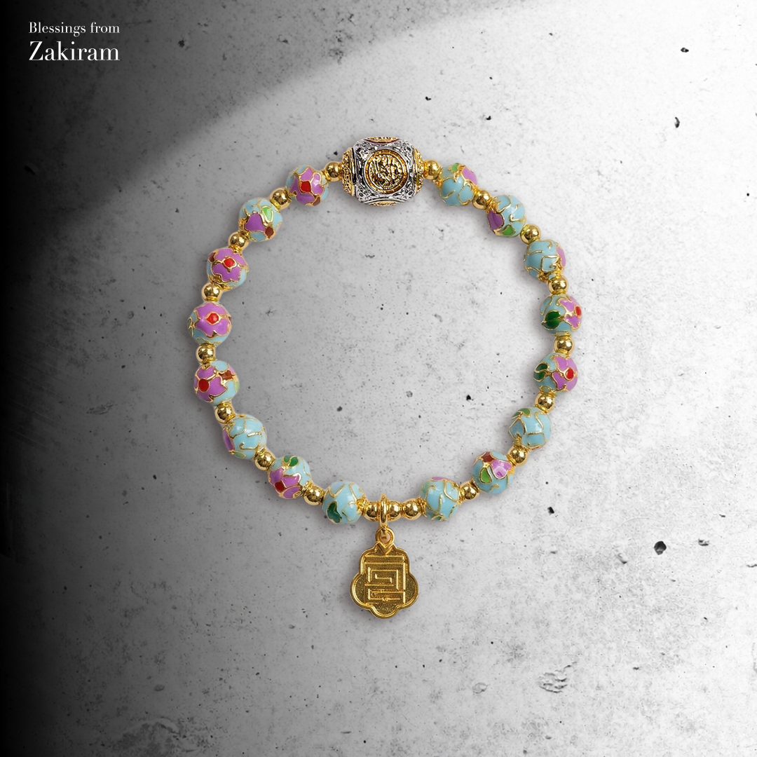 2026 獨家訂製款 掐絲琺瑯工藝珠 手串（紫花藍