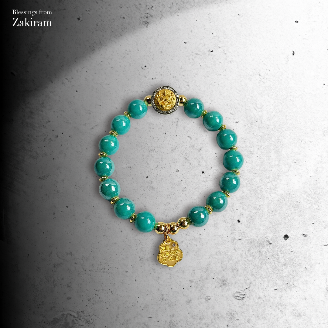 靈赫宮 綠度母 山河綠 瓷珠手串