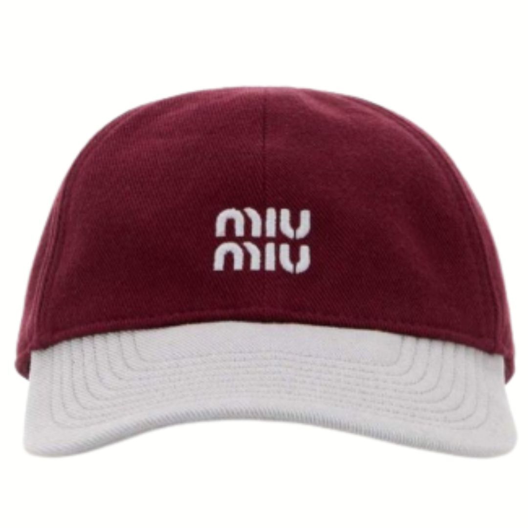 1DA0313-015 [MIU MIU] Drill Baseball Cap #5HC3692CWC/F04ZH/S (BR)