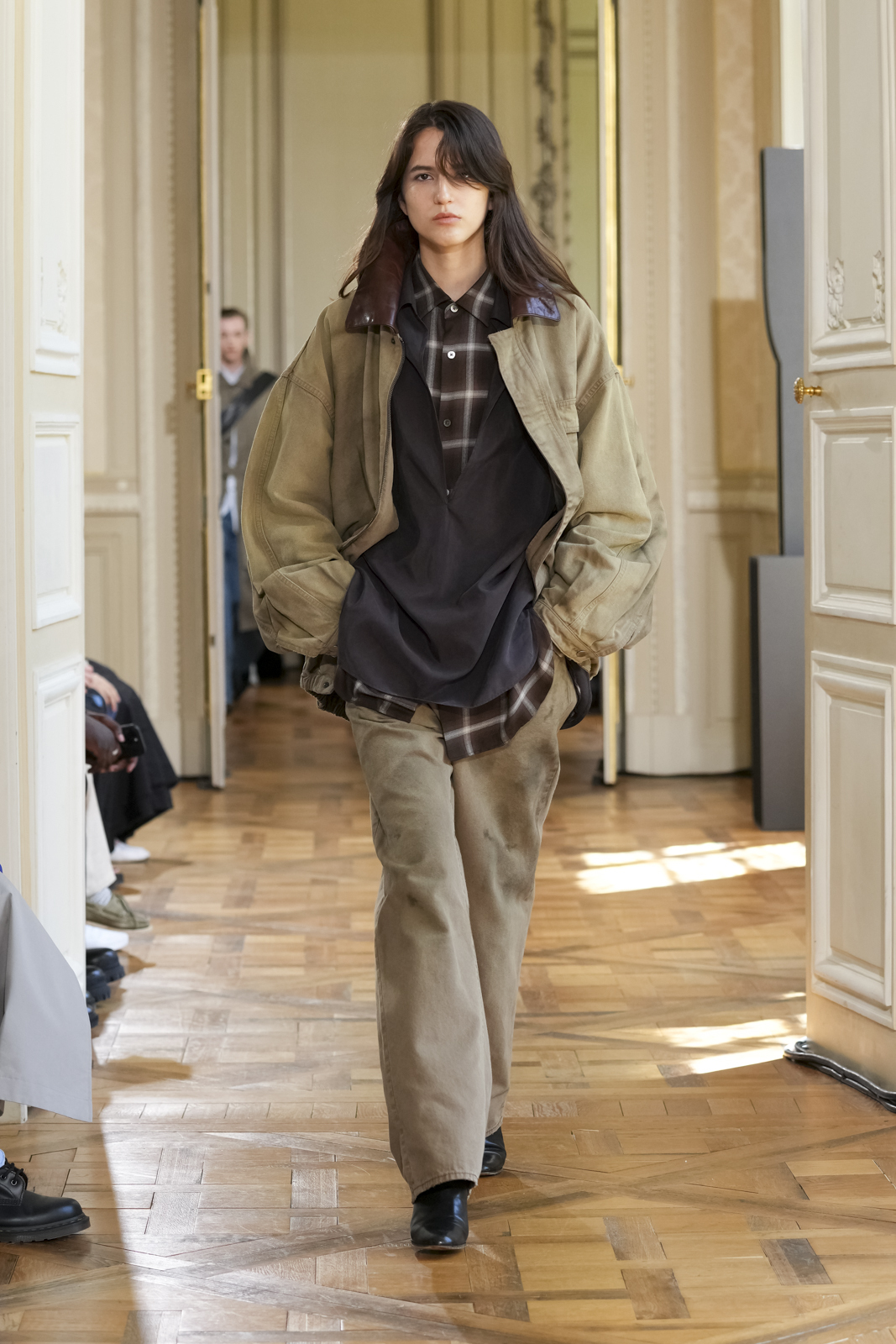 ssstein SULFUR DYED OXFORD VINTAGE WIDE PANTS