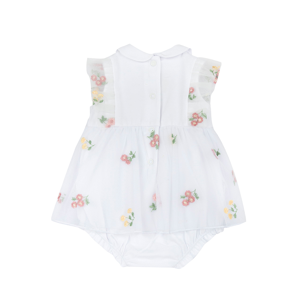 花之饗宴-繡花朵薄紗包屁洋裝式兔裝