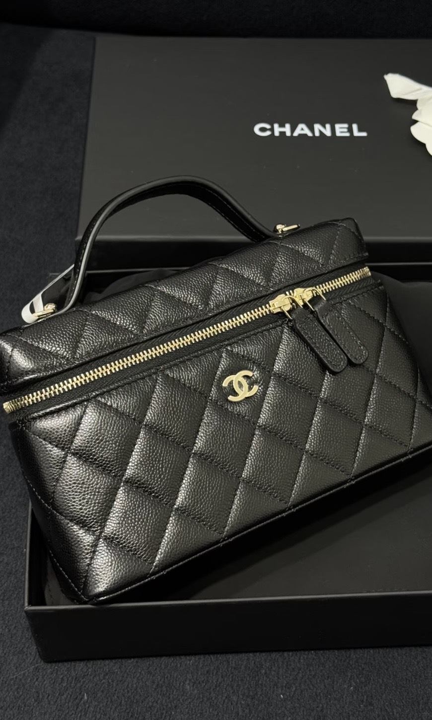 Chanel 25P飯盒袋 黑金色