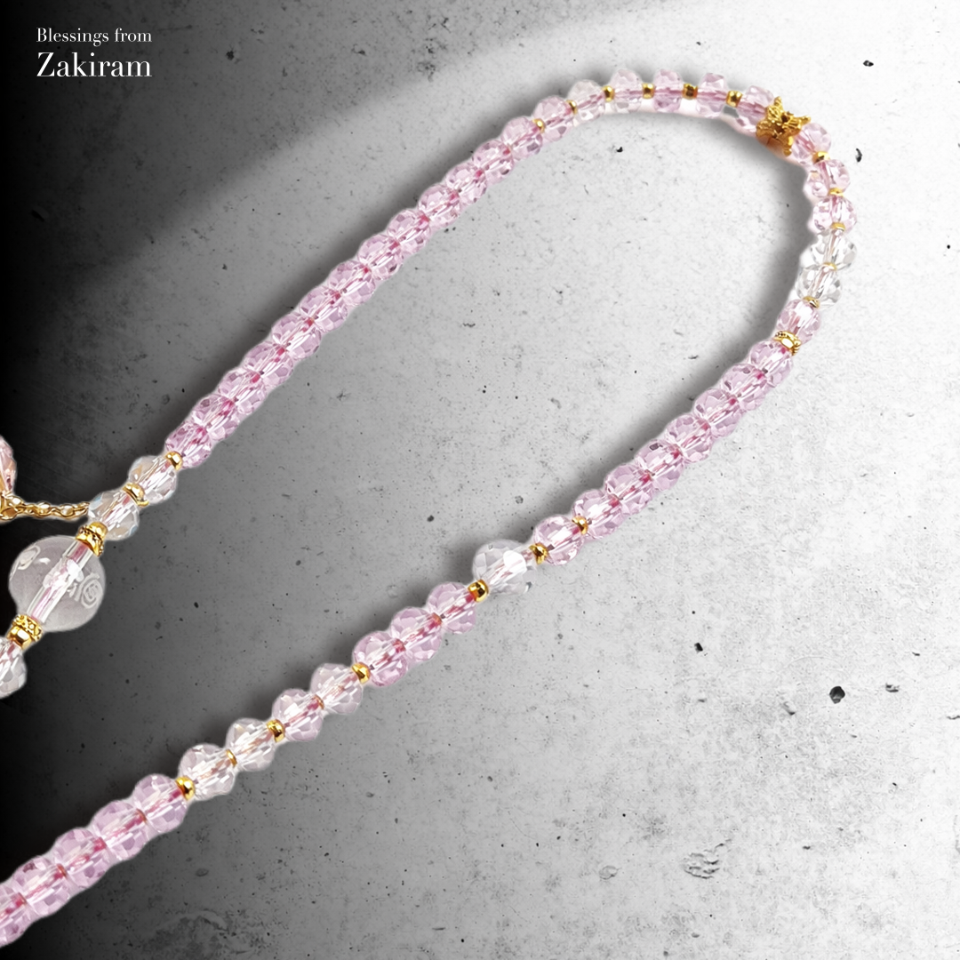 扎基拉姆心咒  鑽切手機鍊（粉）