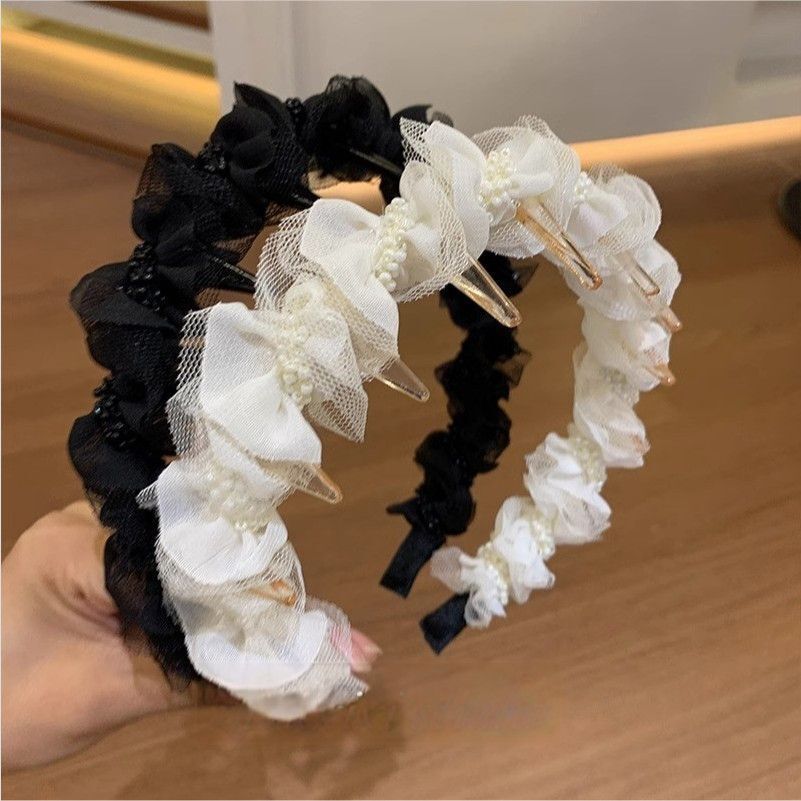 [2 FOR RM10] Tulle Ruffle Beaded Headband