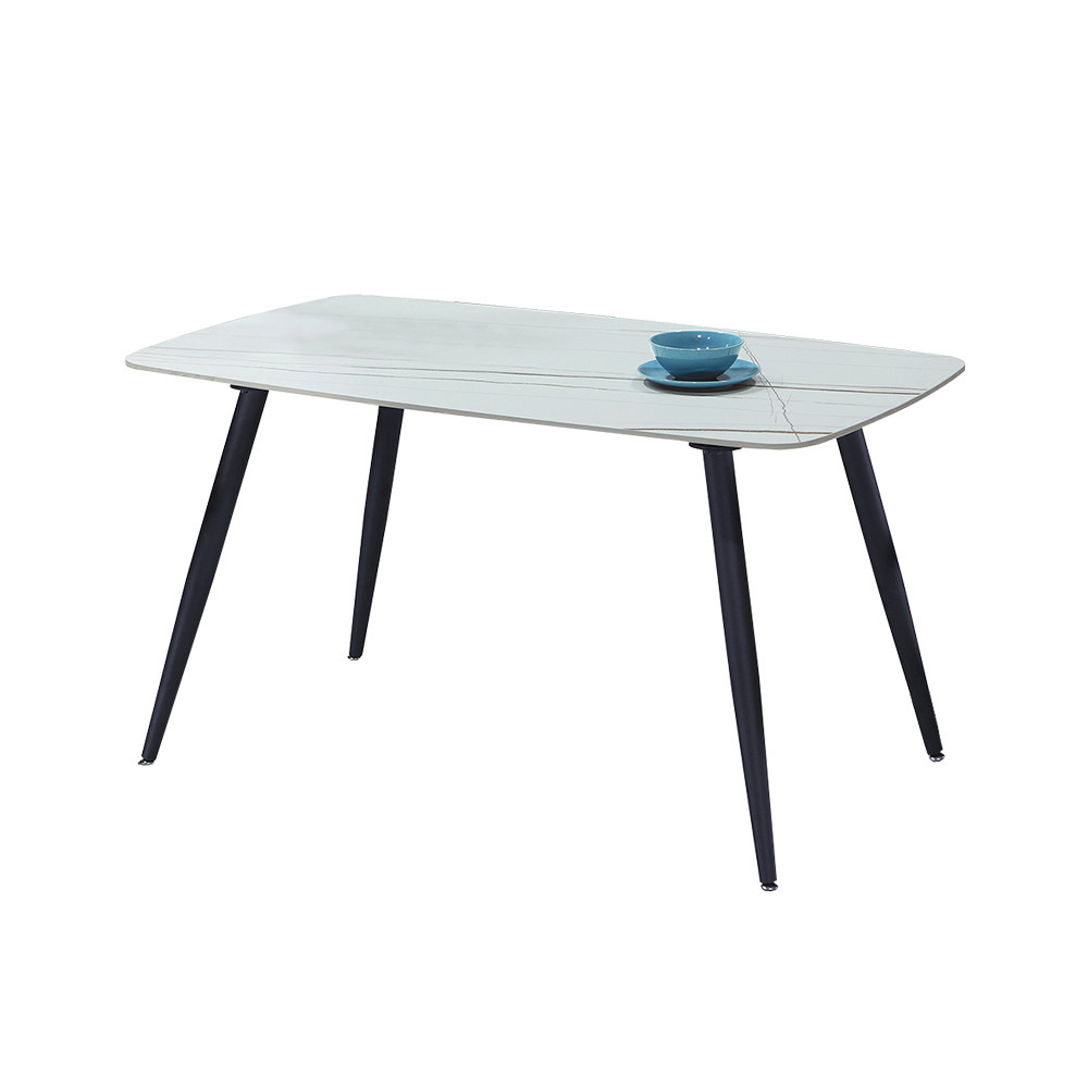 柏蒂家居-賈羅工業風4.7尺白色岩板餐桌