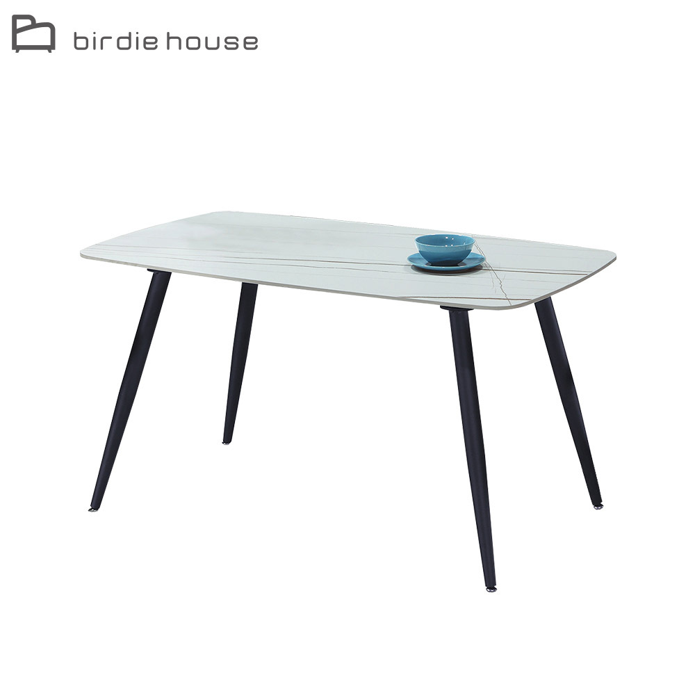 柏蒂家居-賈羅工業風4.7尺白色岩板餐桌