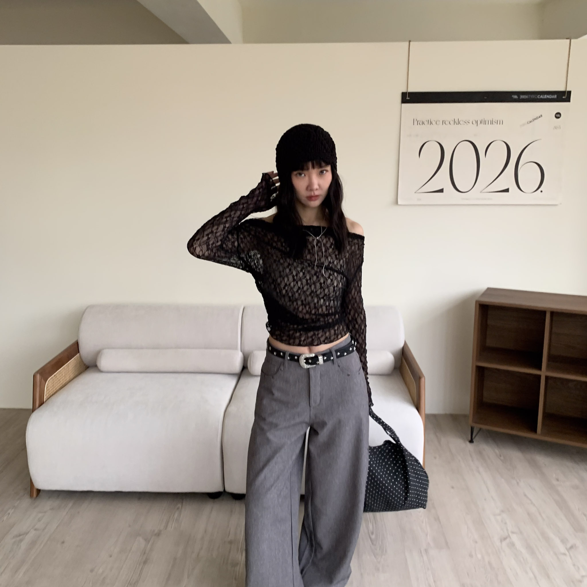 ISA_蜜糖泡泡 蕾絲(1+1)一字領側抓皺套裝_62007