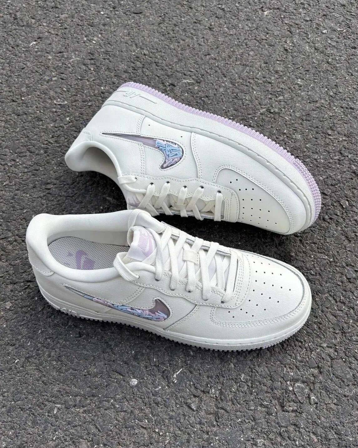 <國外限定♥> NIKE Air Force 1 GS 奶油紫 透明流沙勾勾 女鞋