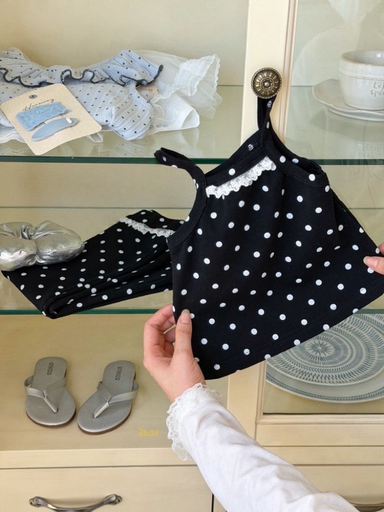 圓點點吊帶背心套裝