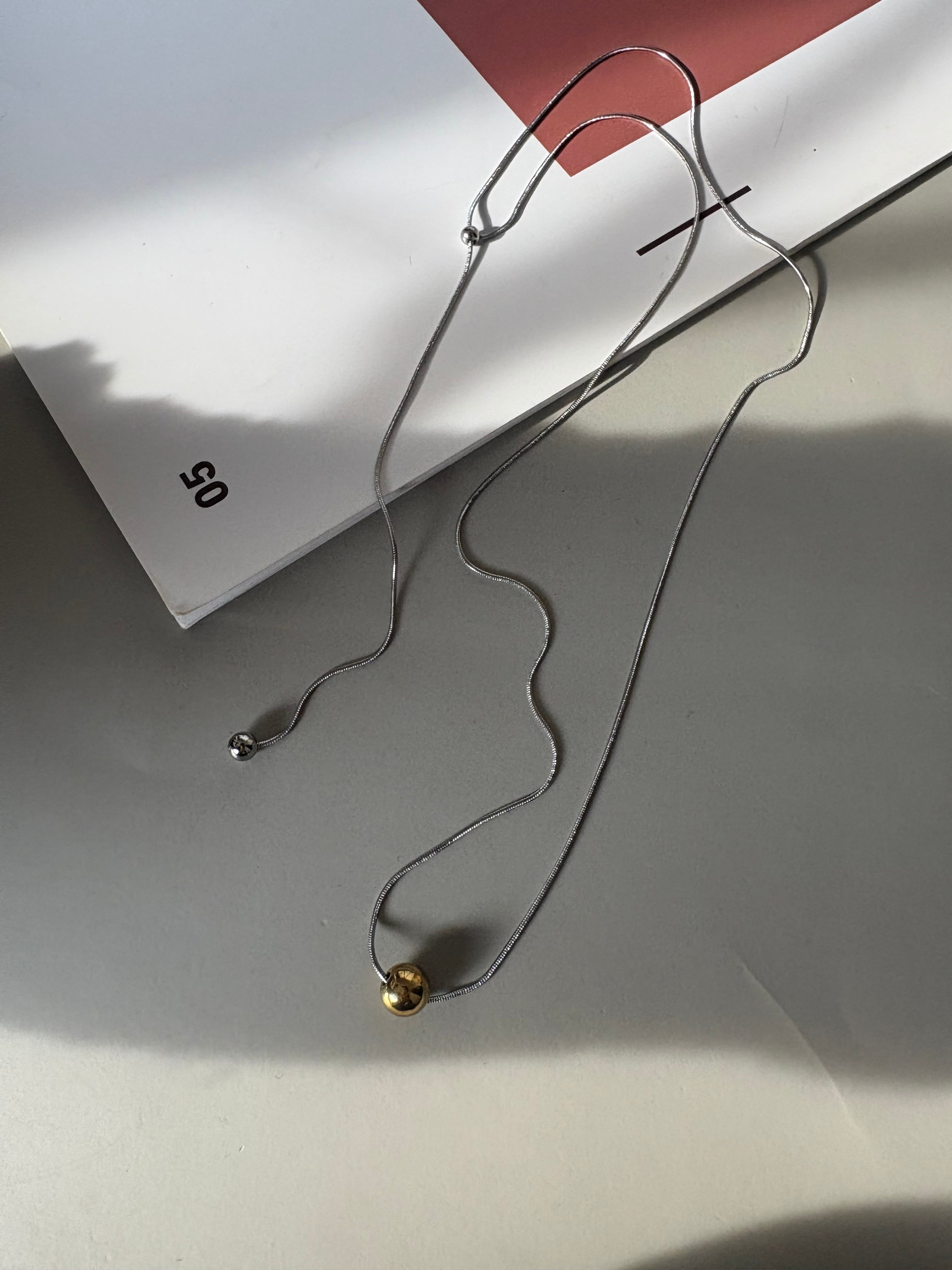 bicolor ball charm necklace