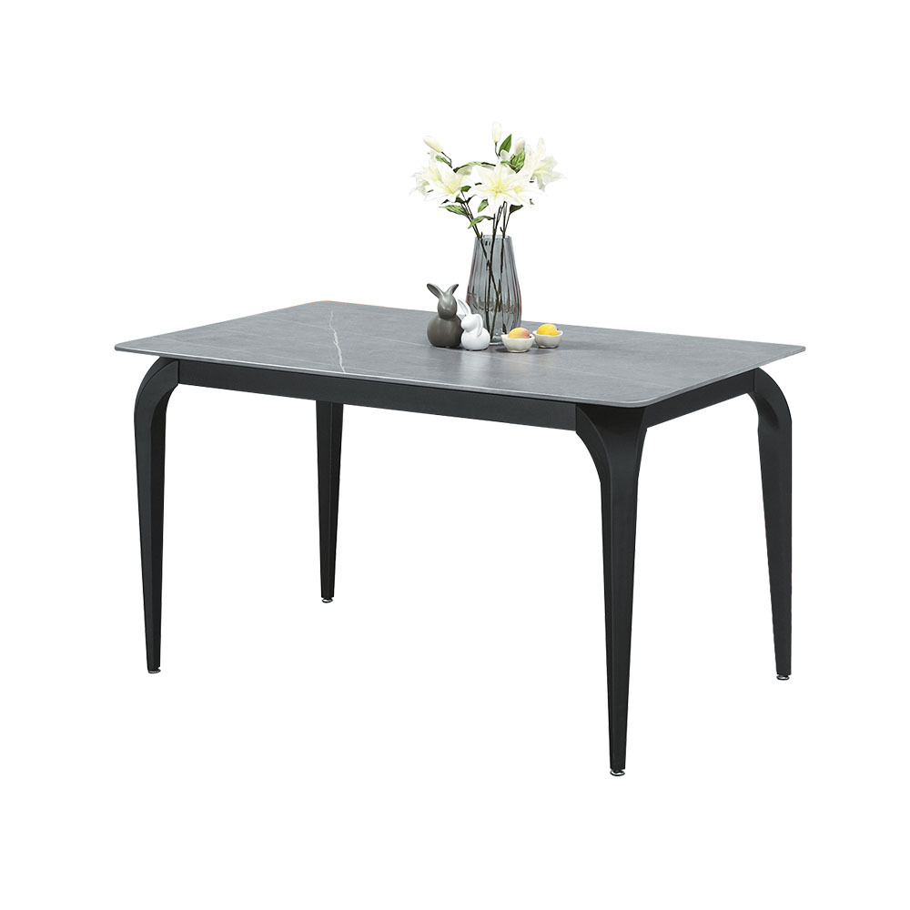 柏蒂家居-佩珀工業風4.3尺灰色岩板餐桌