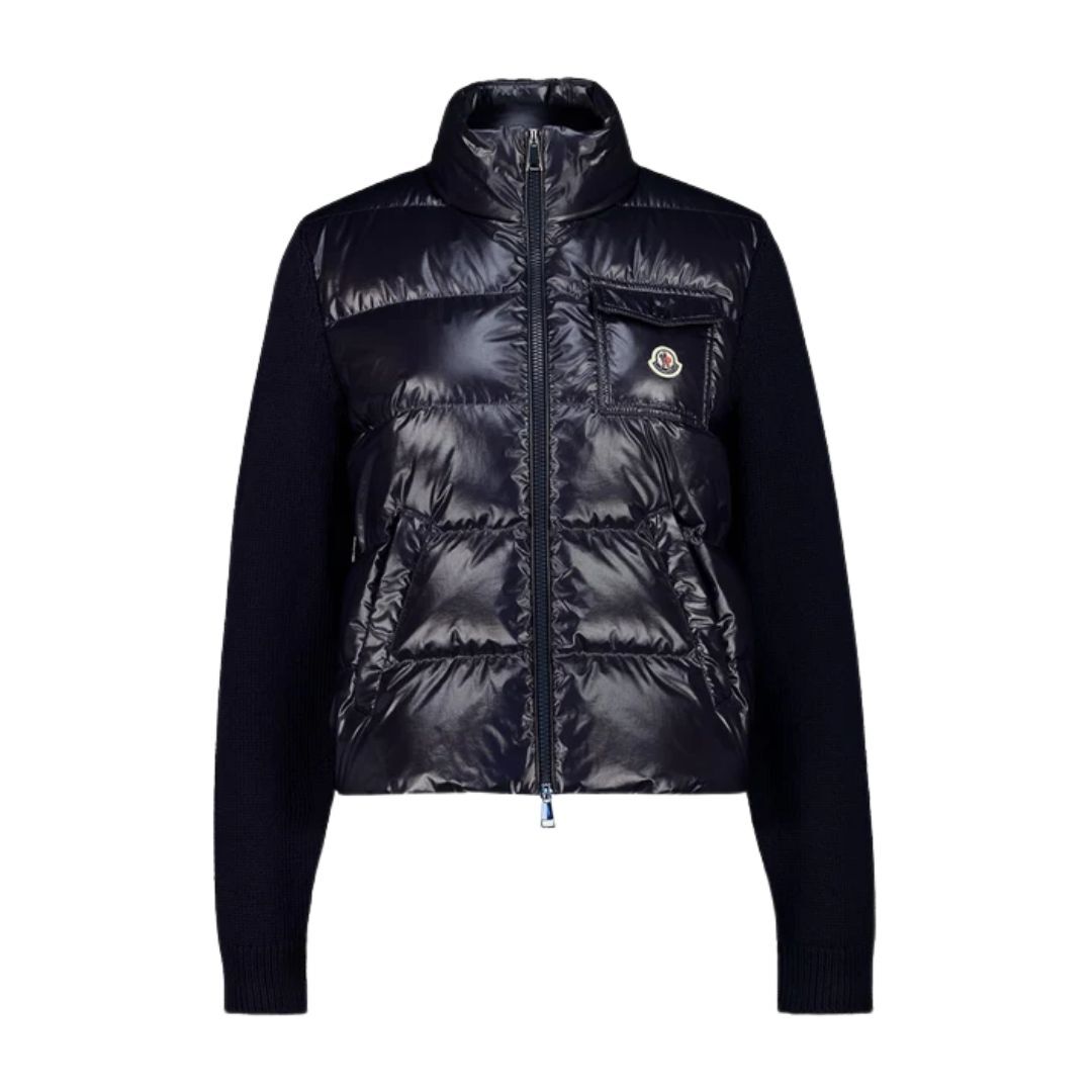 1DA0313-006 [MONCLER] Padded Wool Zip-Up Cardigan Navy Blue #L10939B00023M7774/778 (BR)