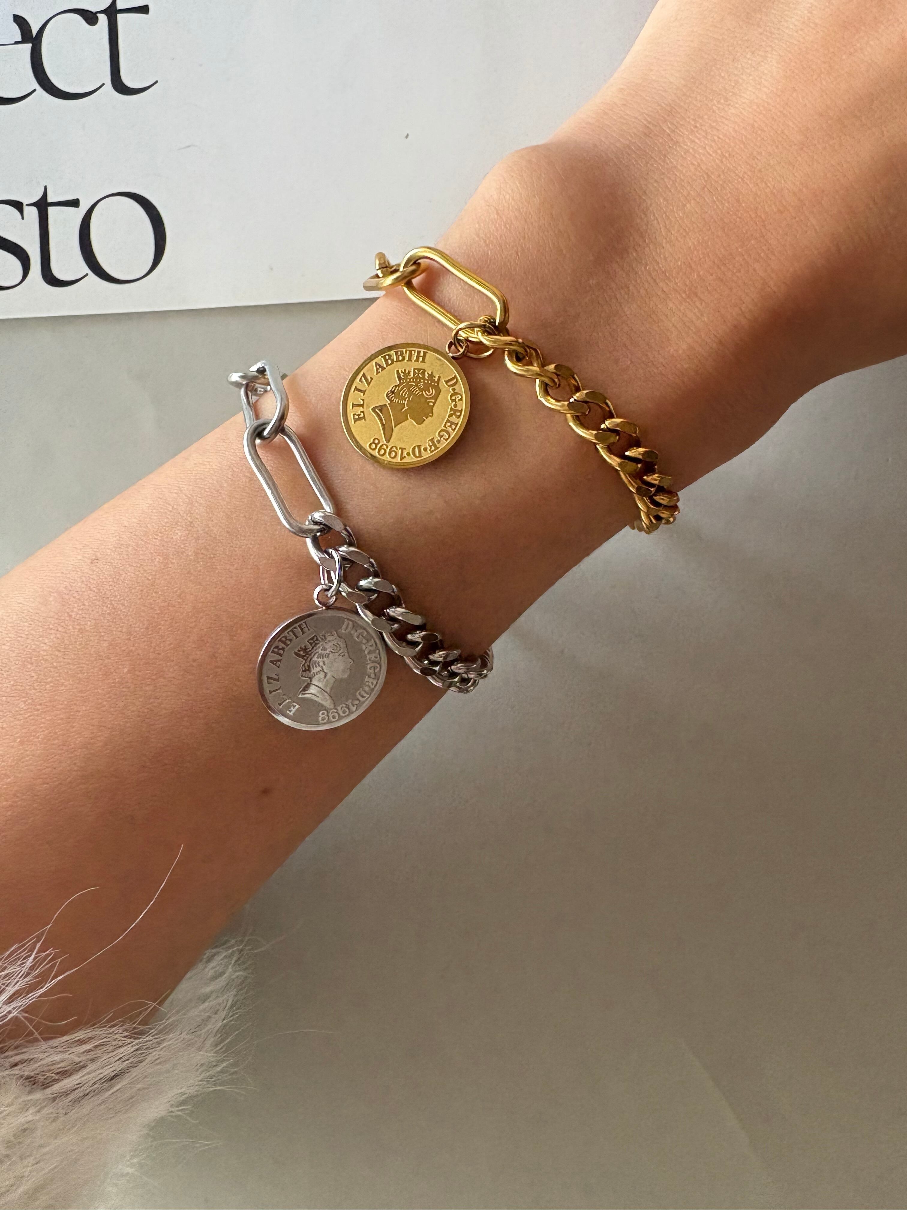 ss coin bracelet