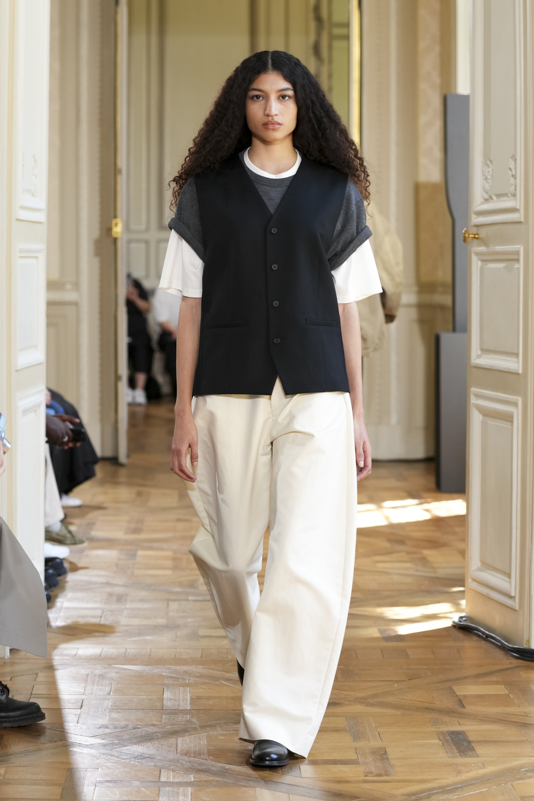 ssstein DOUBLE WEAVE COTTON ROUND PANTS