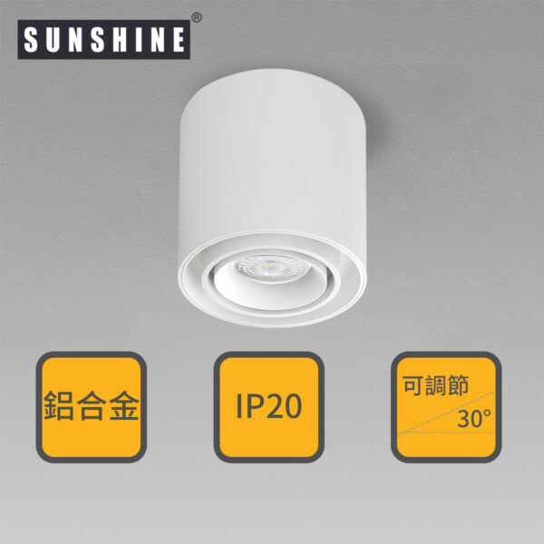 [白色] 單頭圓形盒仔燈燈具(不包GU10燈膽) FSAA-C1